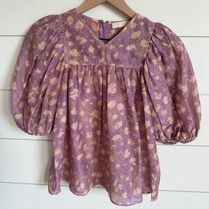 Beautiful Livana Blouse in Lavender Handprint dot MRSP $475